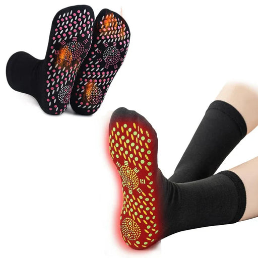 Chaussettes auto-chauffantes d'acupression en tourmaline 