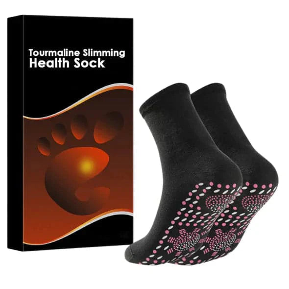 Chaussettes auto-chauffantes d'acupression en tourmaline 