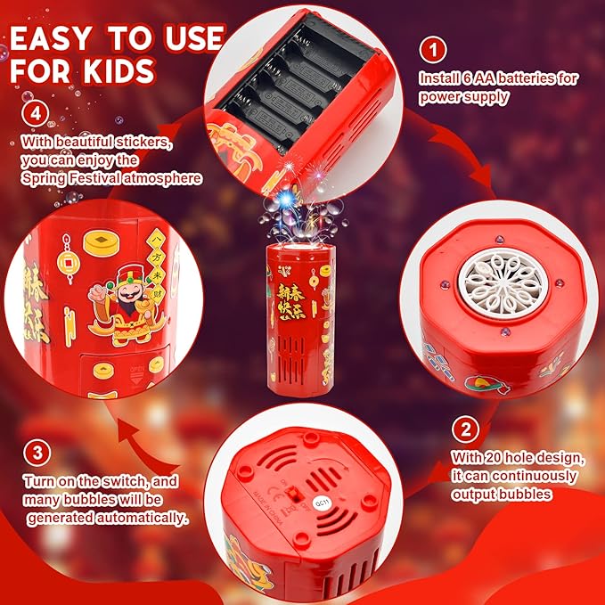 Electric Bubble Maker with Firework Light Effects