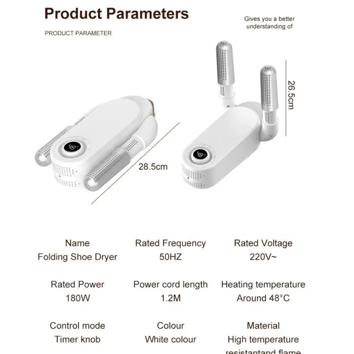 Elektrischer, faltbarer Trockner für Schuhe, Stiefel und Socken