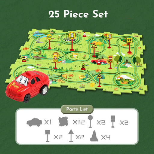 Circuit de voiture pour enfants PuzzleRacer™ - Jouet éducatif