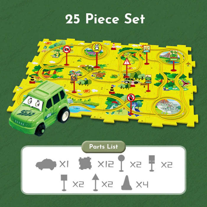 PuzzleRacer™ Kids Car Track Set - Educational Toy