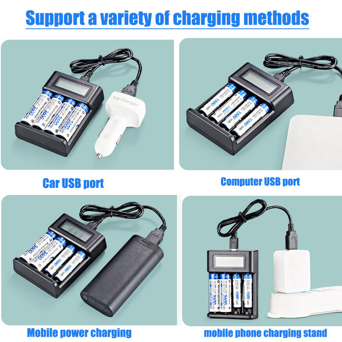 Chargeur USB intelligent LCD à 4 emplacements